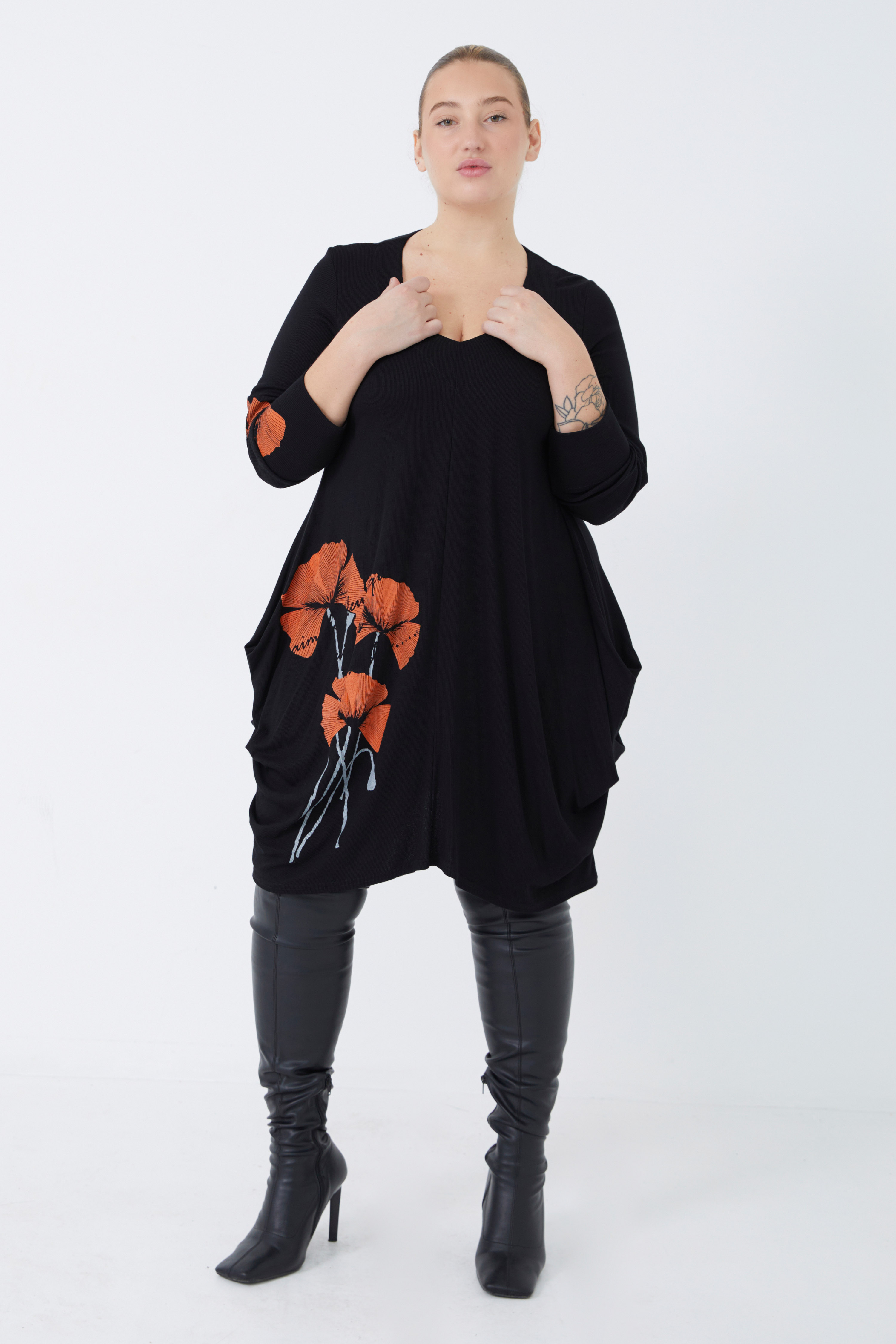 Tunique en maille avec serigraphie