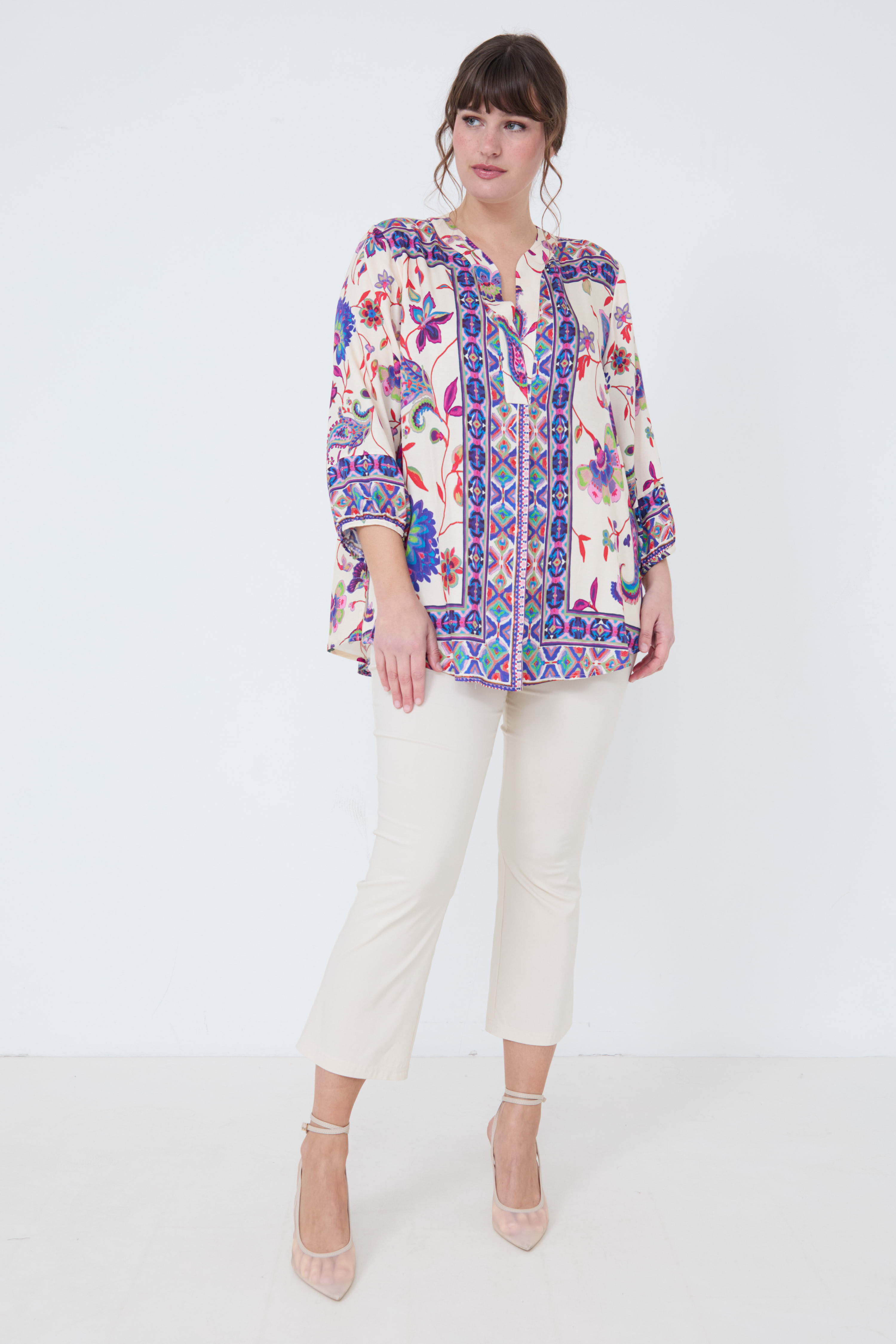 Blouse en imprimé avec effet de base.