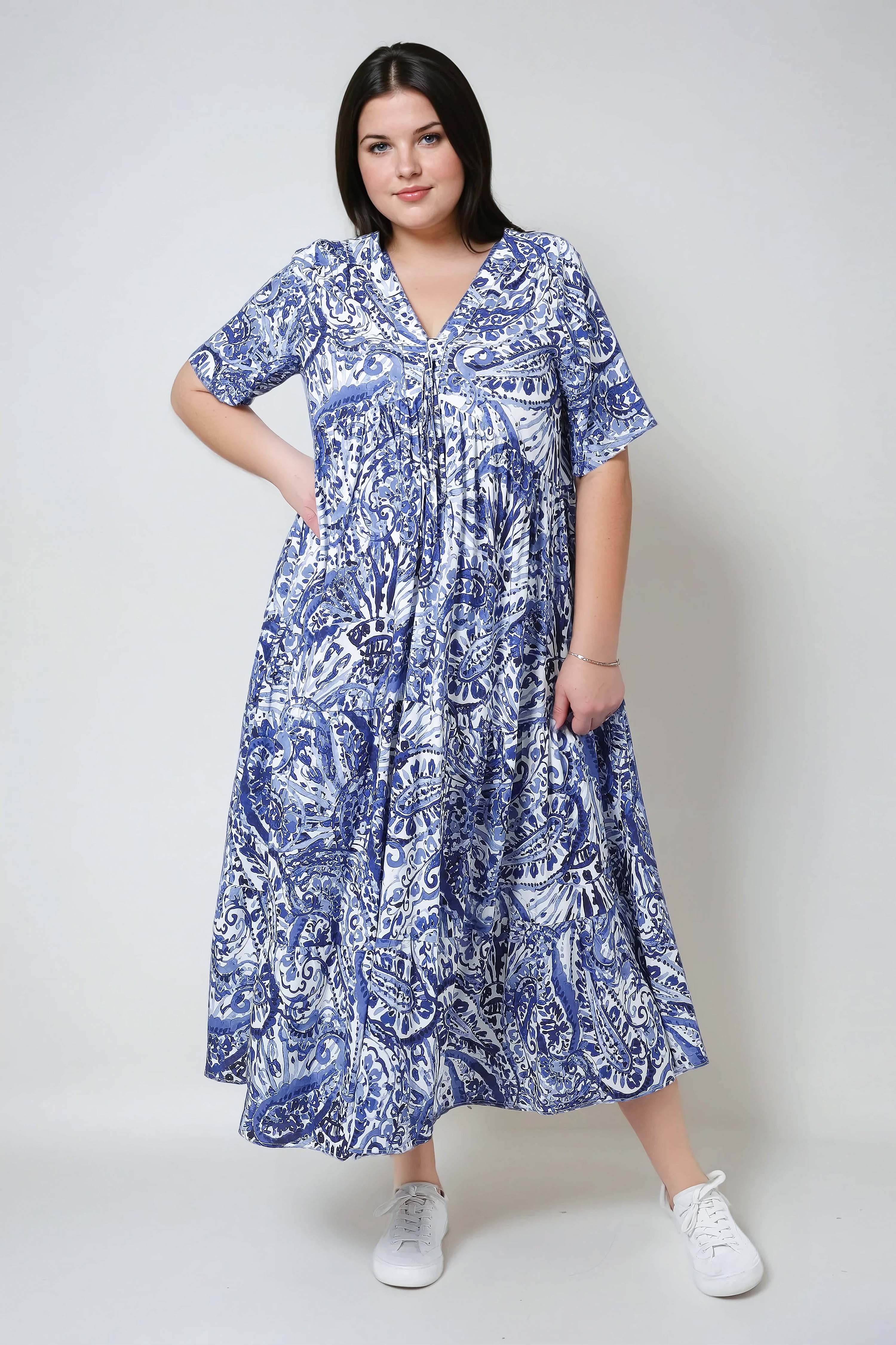 Robe longue en imprimé à base