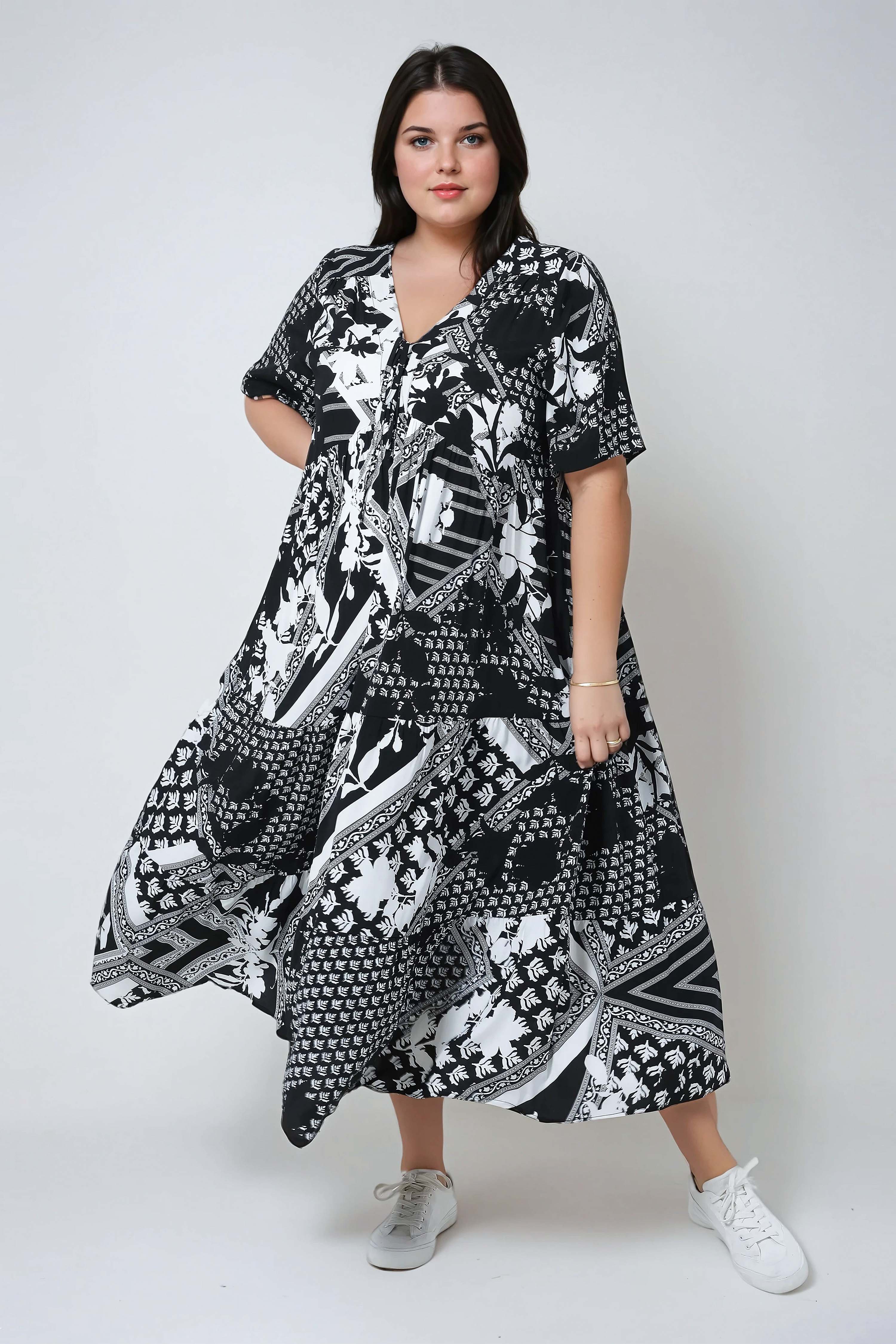 Robe longue en impression 