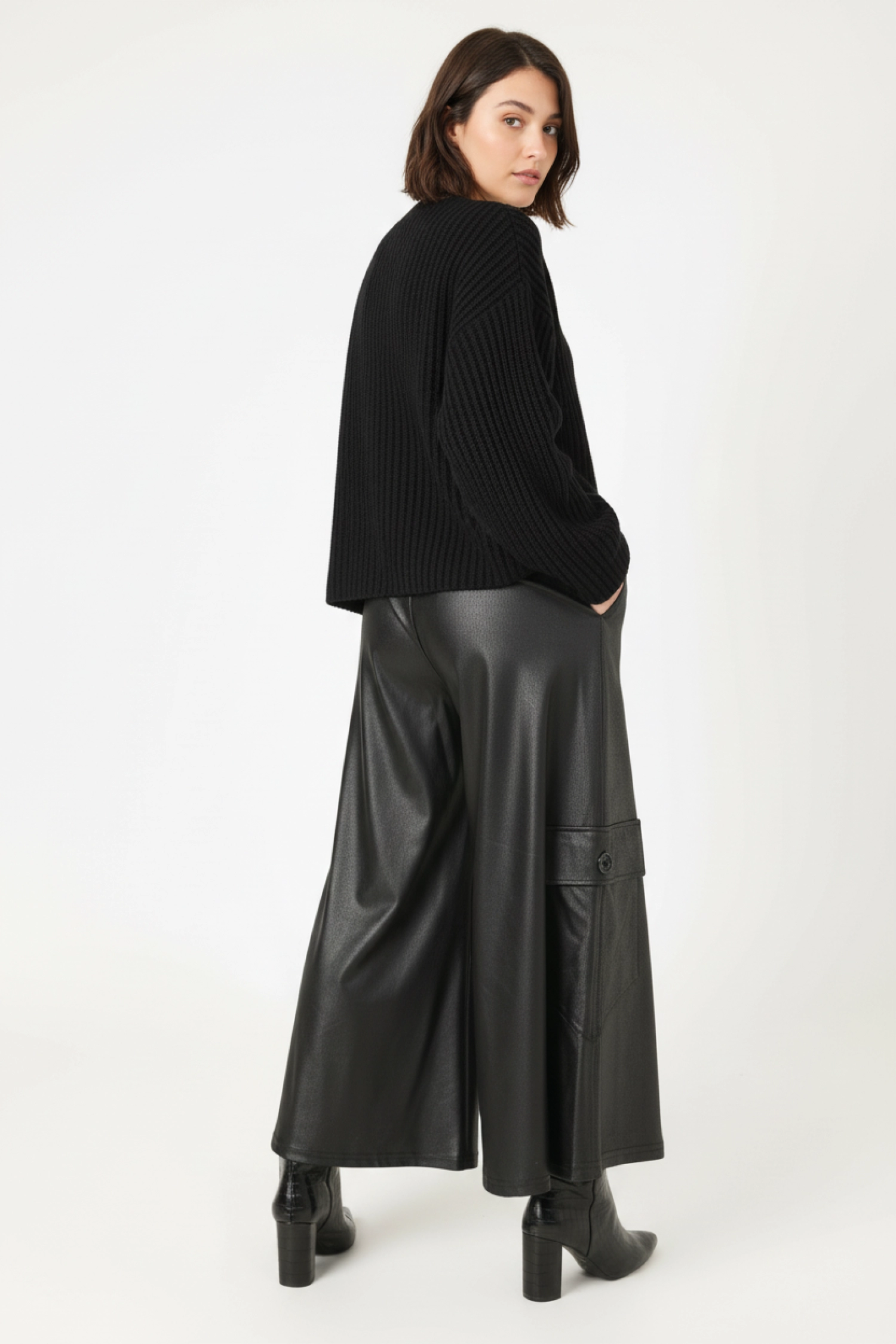 Vegan leather culottes
