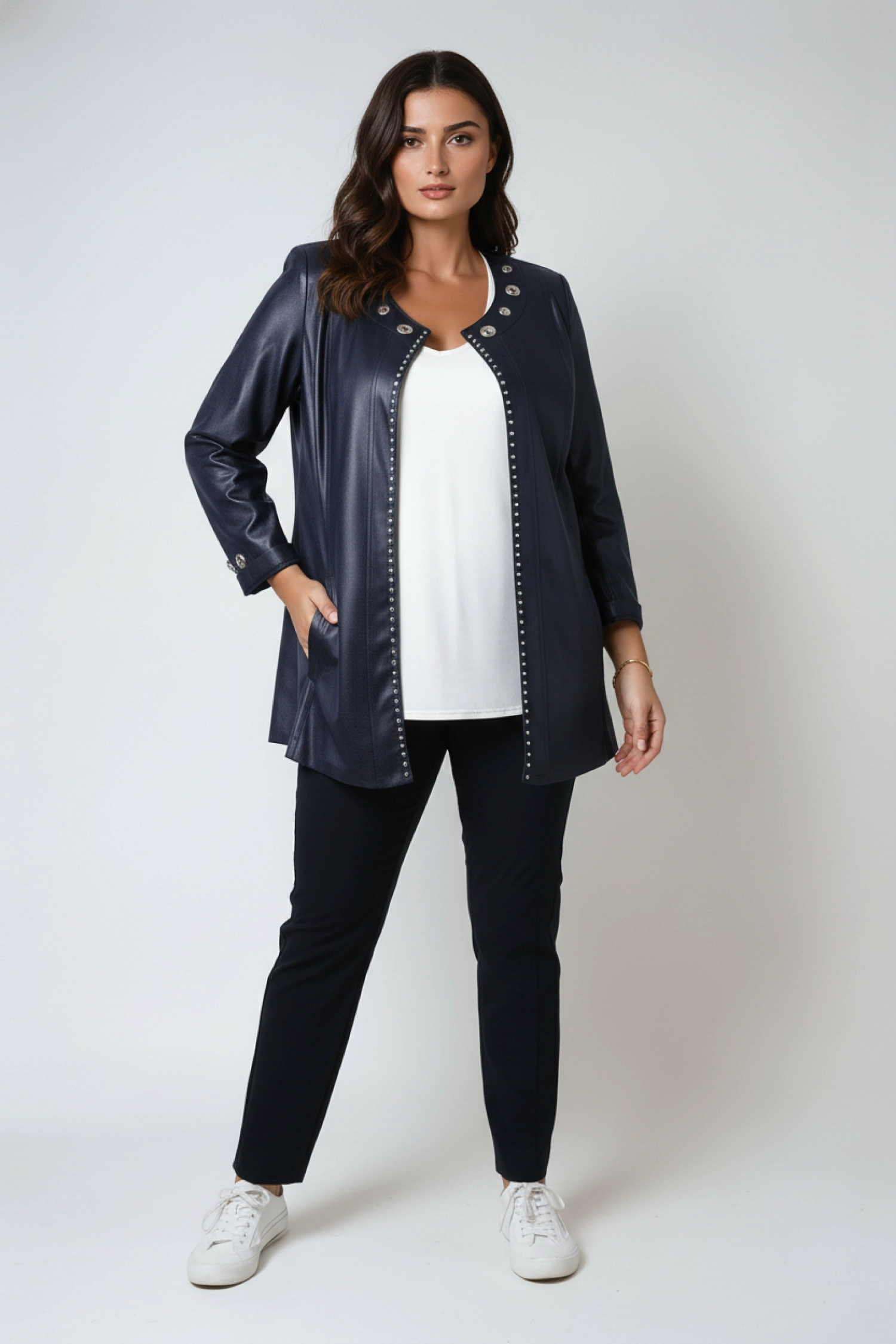 Veste Déstructurée Femme Jean Marc Philippe - Taille 54 - Noir - Maille - Neuf Sans étiquette