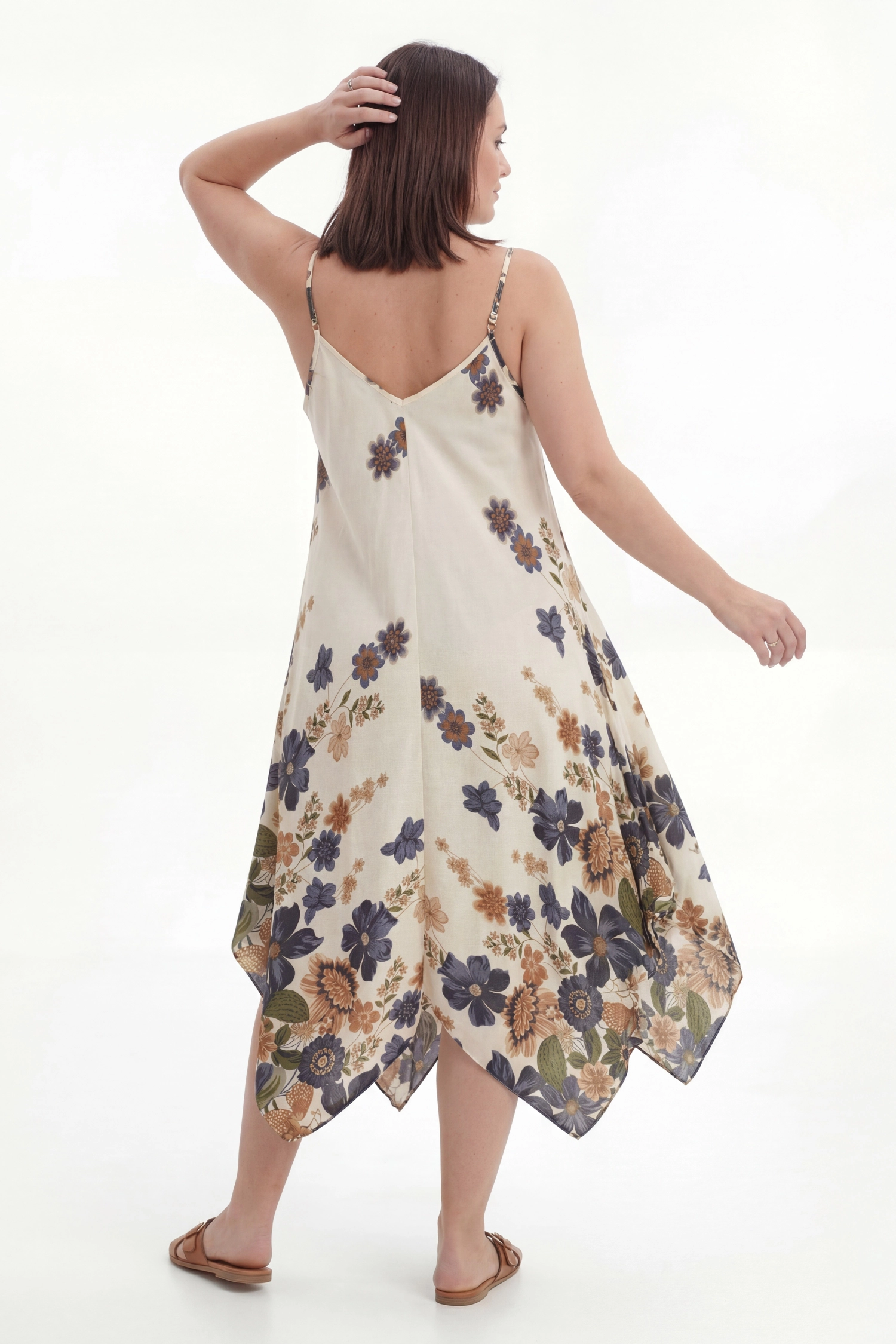 princess polly baby blue dress Asymmetrical Flowy Copper Colored Tank Top Dress Final Sale main image 1