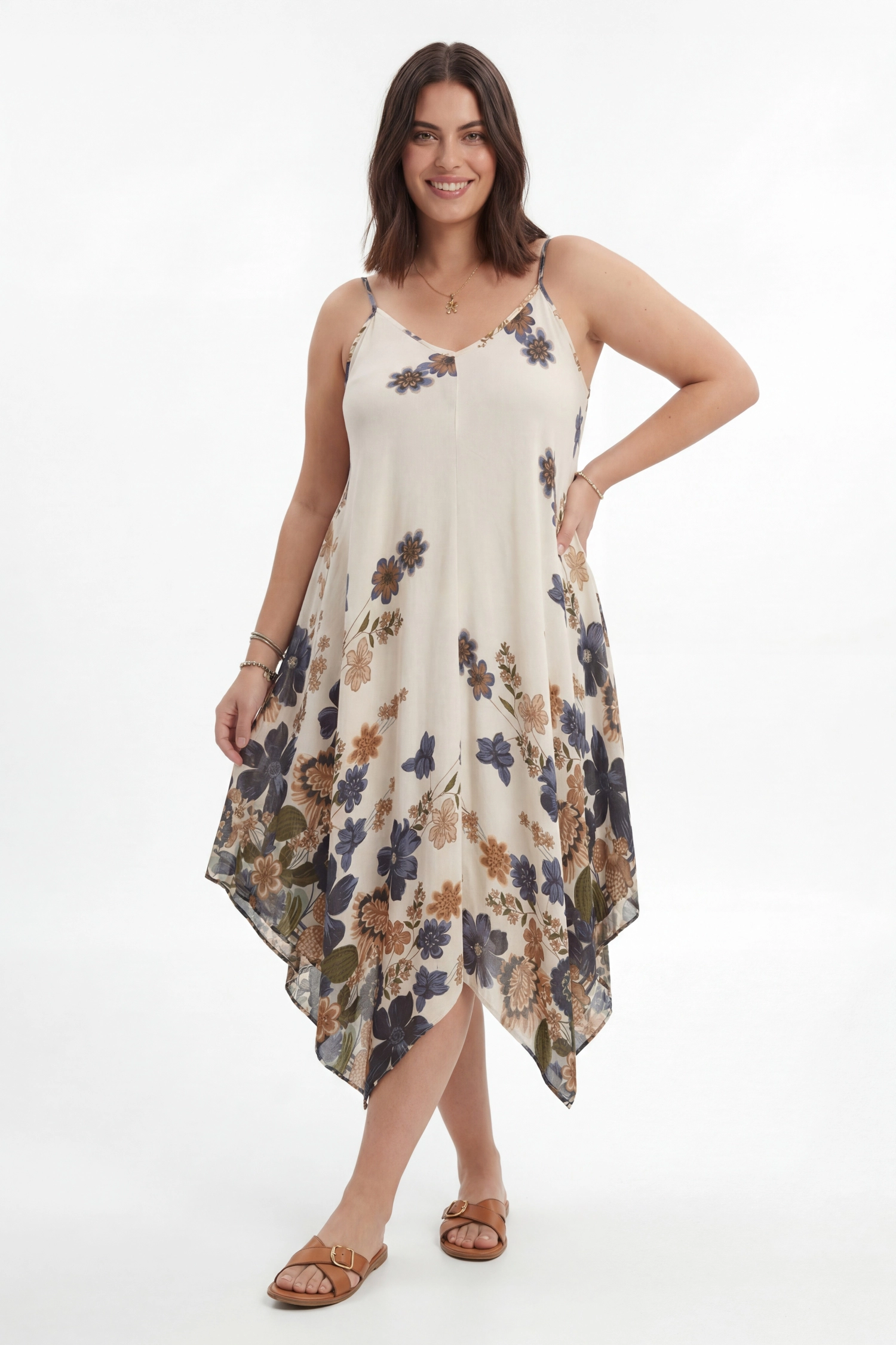 princess polly baby blue dress Flowy asymmetrical floral print dress