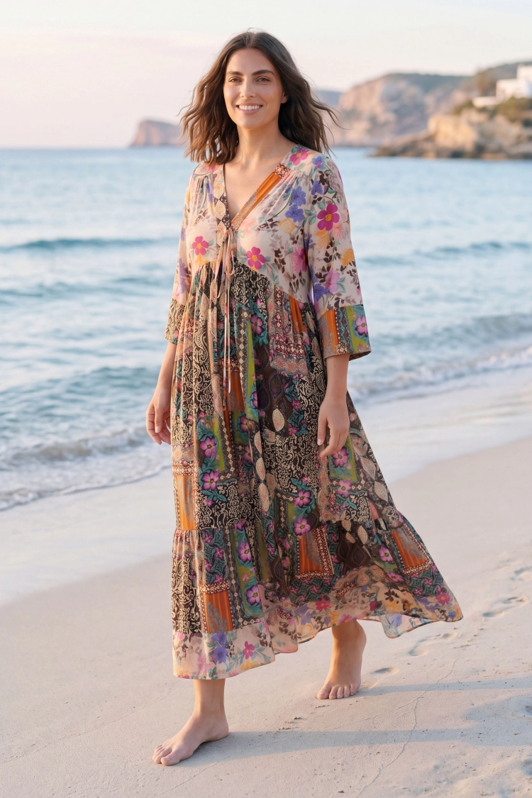 long flowing beach dresses Ruffle Maxi Dress, Tulum Beach Dress, Long Dresses main image 0